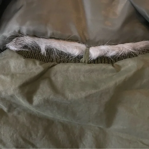 Sam Edelman Green Utility Jacket with Fur-Trimmed Hood - Picture 7 of 11